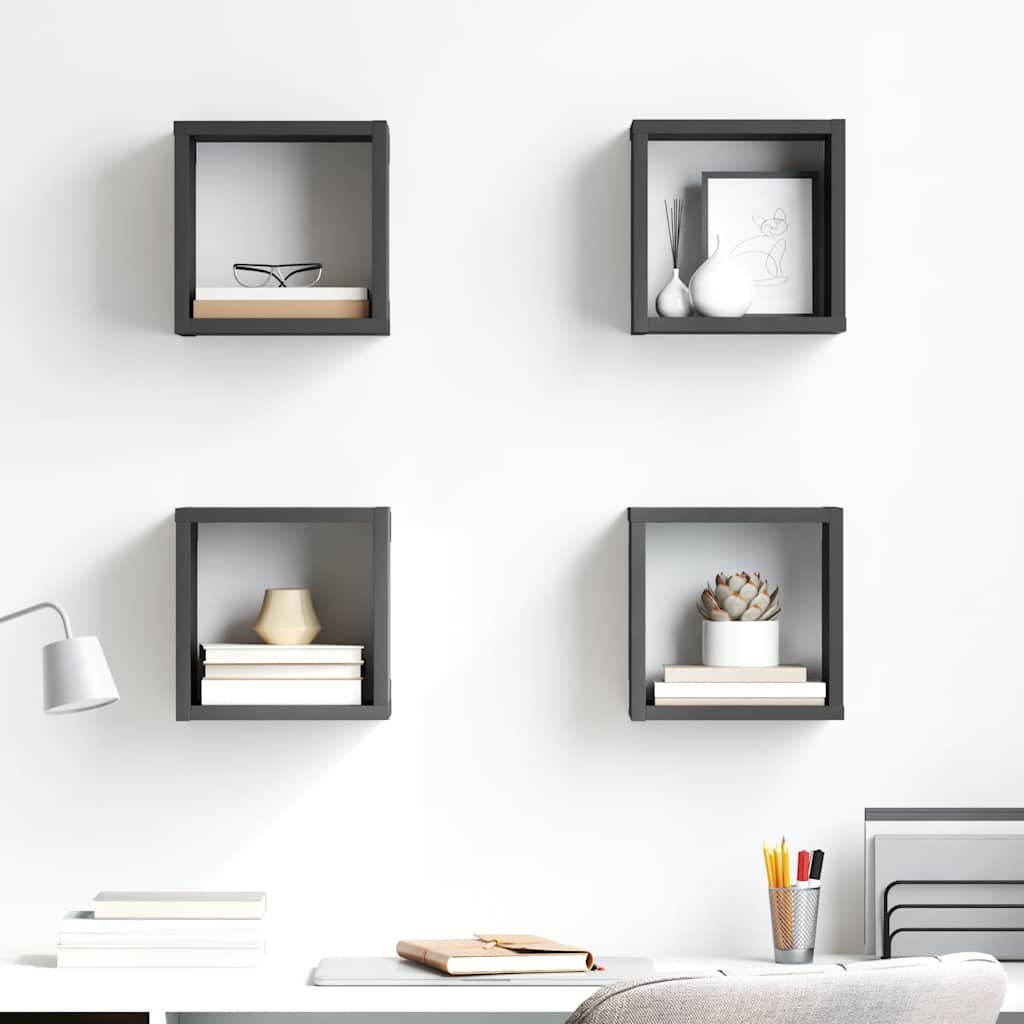 Estante cubo de pared madera ingeniería envejecida 78x15x93 cm