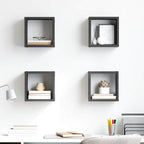 Estante cubo de pared madera ingeniería envejecida 78x15x93 cm