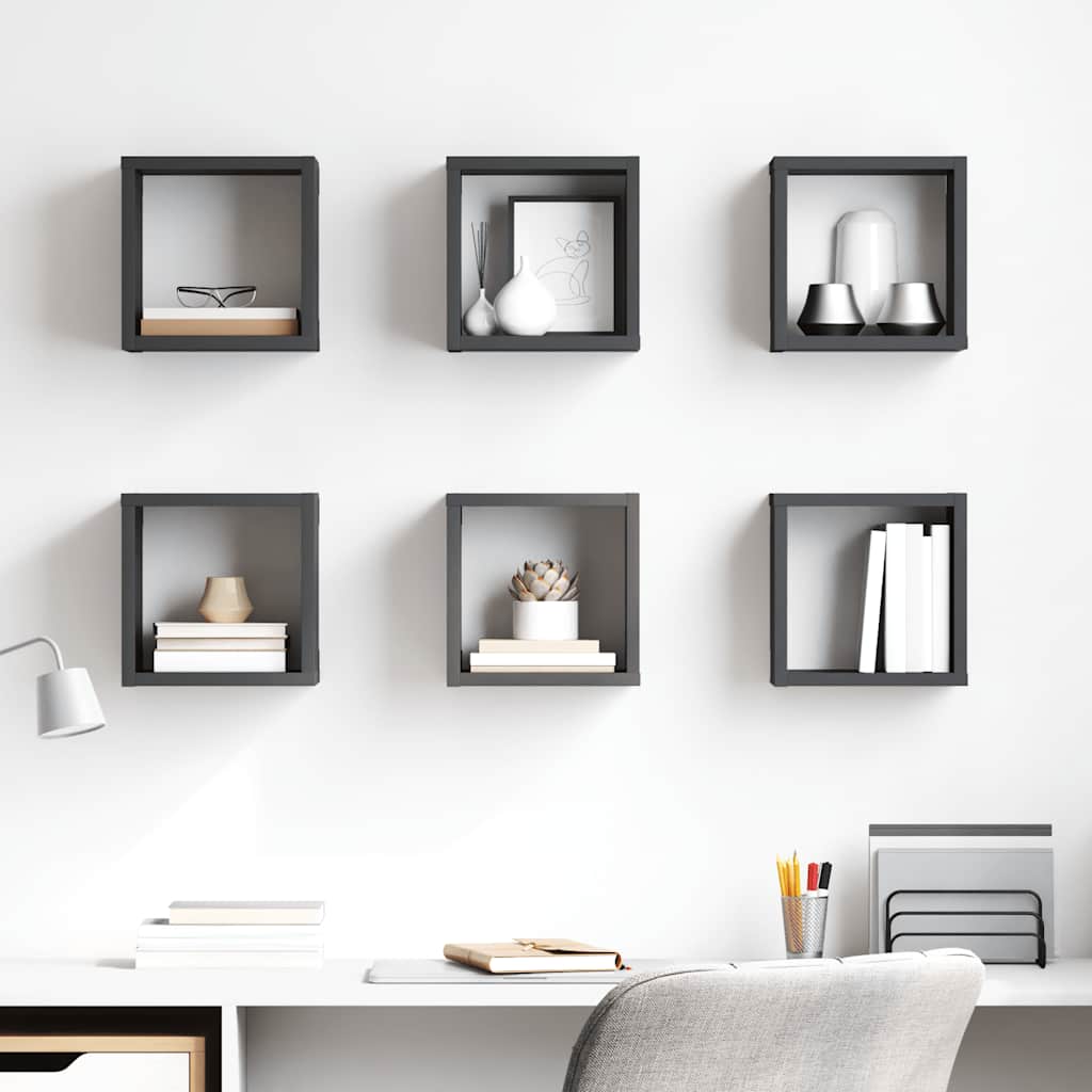 Estante cubo de pared madera ingeniería envejecida 78x15x93 cm