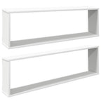Estante cubo de pared 2 uds madera contrachapada 100x15x30 cm