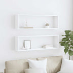 Estante cubo de pared 2 uds madera contrachapada 100x15x30 cm
