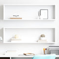Estante cubo de pared 2 uds madera contrachapada 100x15x30 cm
