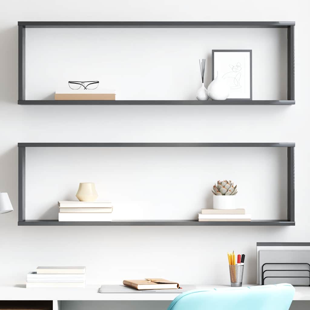 Estante cubo de pared 2 uds madera contrachapada 100x15x30 cm