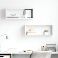 Estante cubo de pared 2 uds contrachapado negro 60x15x23 cm