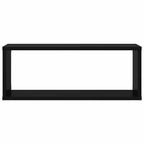 Estante cubo de pared 2 uds contrachapado negro 60x15x23 cm