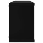 Estante cubo de pared 2 uds contrachapado negro 60x15x23 cm