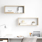 Estante cubo de pared 2 uds contrachapado negro 60x15x23 cm