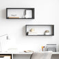 Estante cubo de pared 2 uds contrachapado negro 60x15x23 cm
