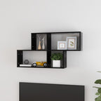 Estante de pared 2 uds contrachapada blanco brillo 75x18x20 cm
