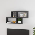 Estante de pared 2 uds contrachapada blanco brillo 75x18x20 cm