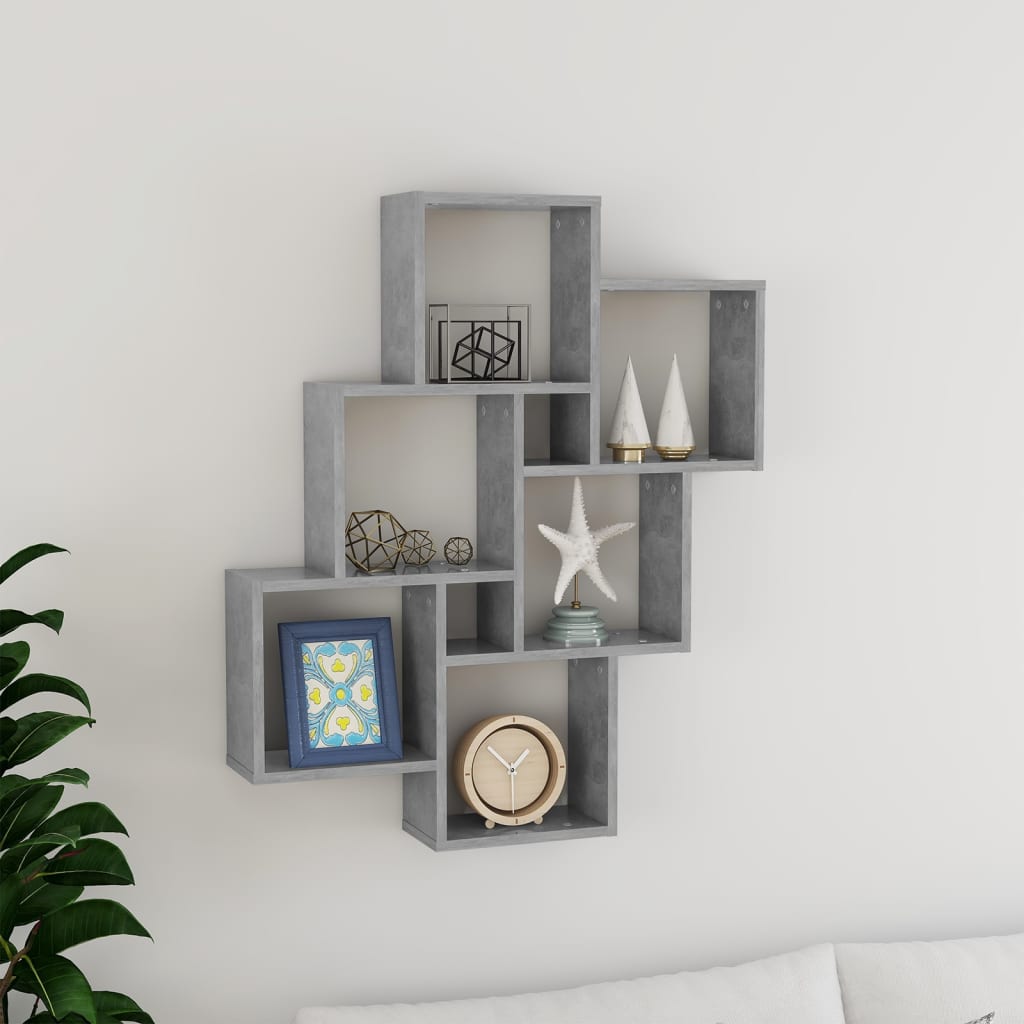 Estante cubo de pared contrachapado blanco brillante 78x15x93cm