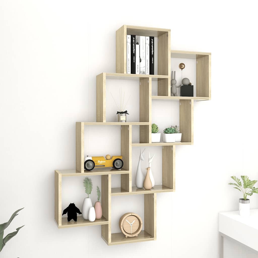 Estante cubo de pared contrachapado blanco brillante 78x15x93cm