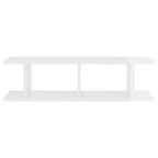 Estante de pared 2 uds contrachapada blanco brillo 75x18x20 cm