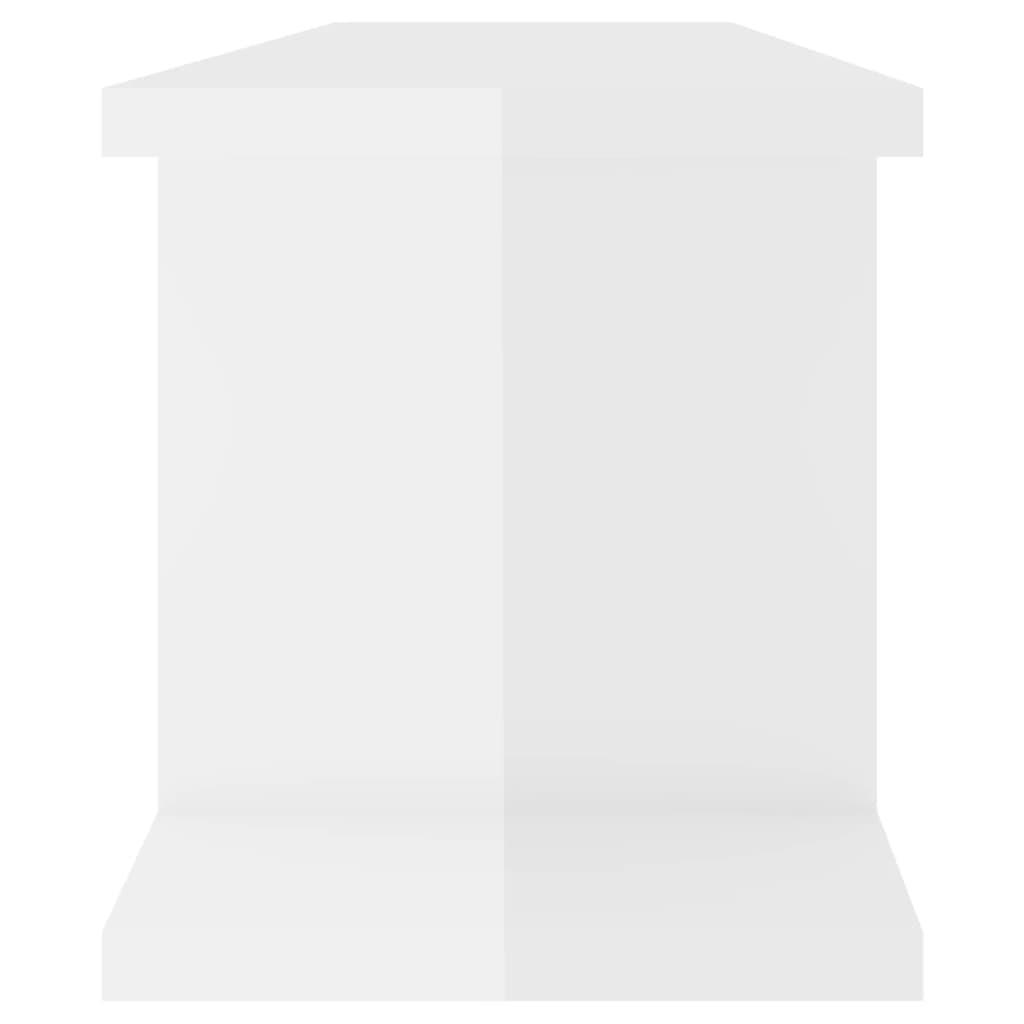 Estante de pared 2 uds contrachapada blanco brillo 75x18x20 cm
