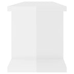 Estante de pared 2 uds contrachapada blanco brillo 75x18x20 cm