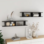 Estante de pared 2 uds contrachapada blanco brillo 75x18x20 cm