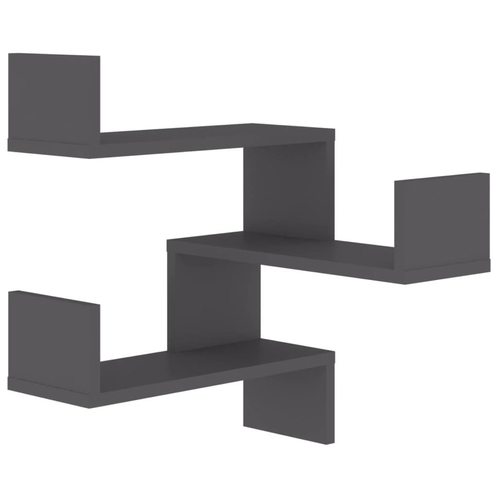 Estante de esquina de pared madera ingeniería gris 40x40x50 cm