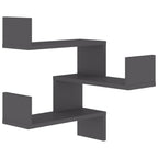 Estante de esquina de pared madera ingeniería gris 40x40x50 cm