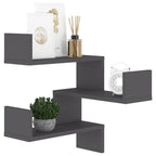 Estante de esquina de pared madera ingeniería gris 40x40x50 cm