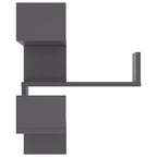 Estante de esquina de pared madera ingeniería gris 40x40x50 cm