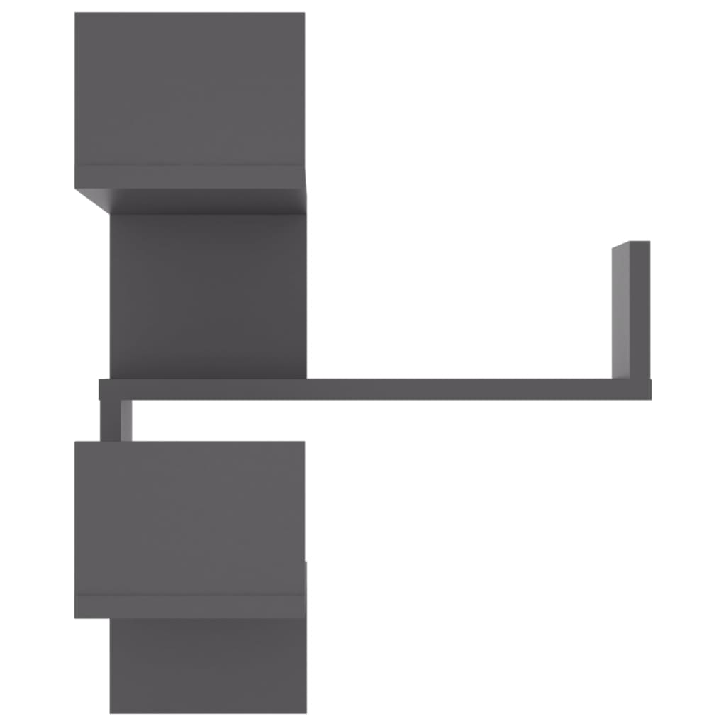 Estante de esquina de pared madera ingeniería gris 40x40x50 cm