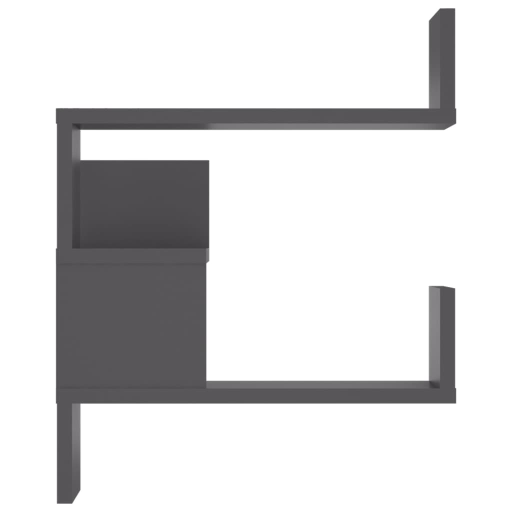 Estante de esquina de pared madera ingeniería gris 40x40x50 cm