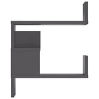 Estante de esquina de pared madera ingeniería gris 40x40x50 cm