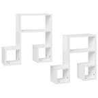 Estantes de pared 2 uds contrachapado blanco brillo 50x15x50 cm
