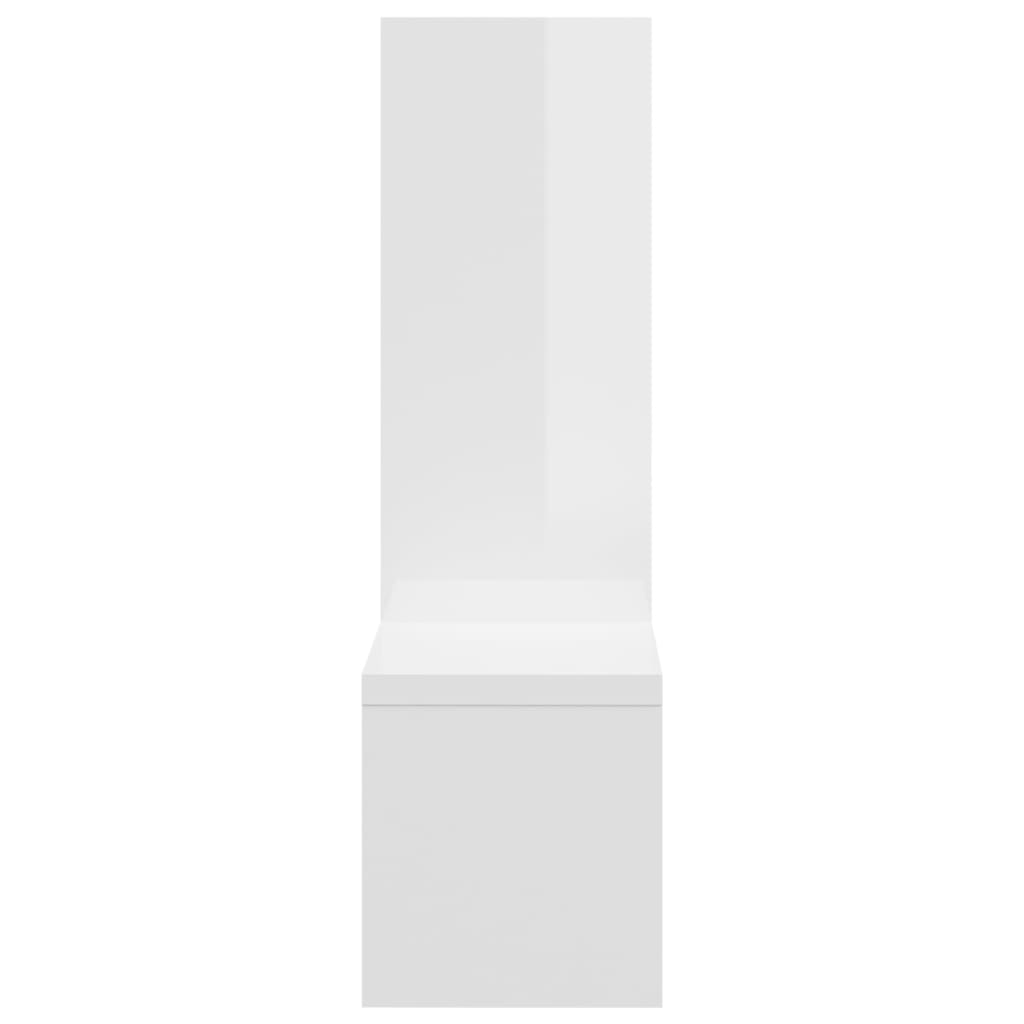 Estantes de pared 2 uds contrachapado blanco brillo 50x15x50 cm