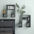 Estantes de pared 2 uds contrachapado blanco brillo 50x15x50 cm