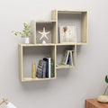 Estante cubo de pared contrachapado gris brillante 80x15x78,5cm