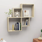 Estante cubo de pared contrachapado gris brillante 80x15x78,5cm