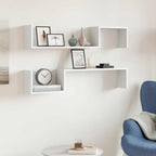 Estante flotante de pared blanco y roble MDF 90x23,5x3,8 cm