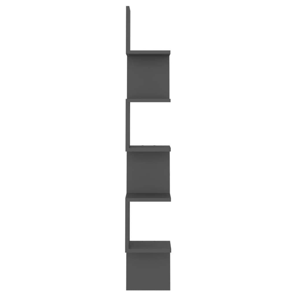 Estante de esquina de pared contrachapado gris 20x20x127,5 cm