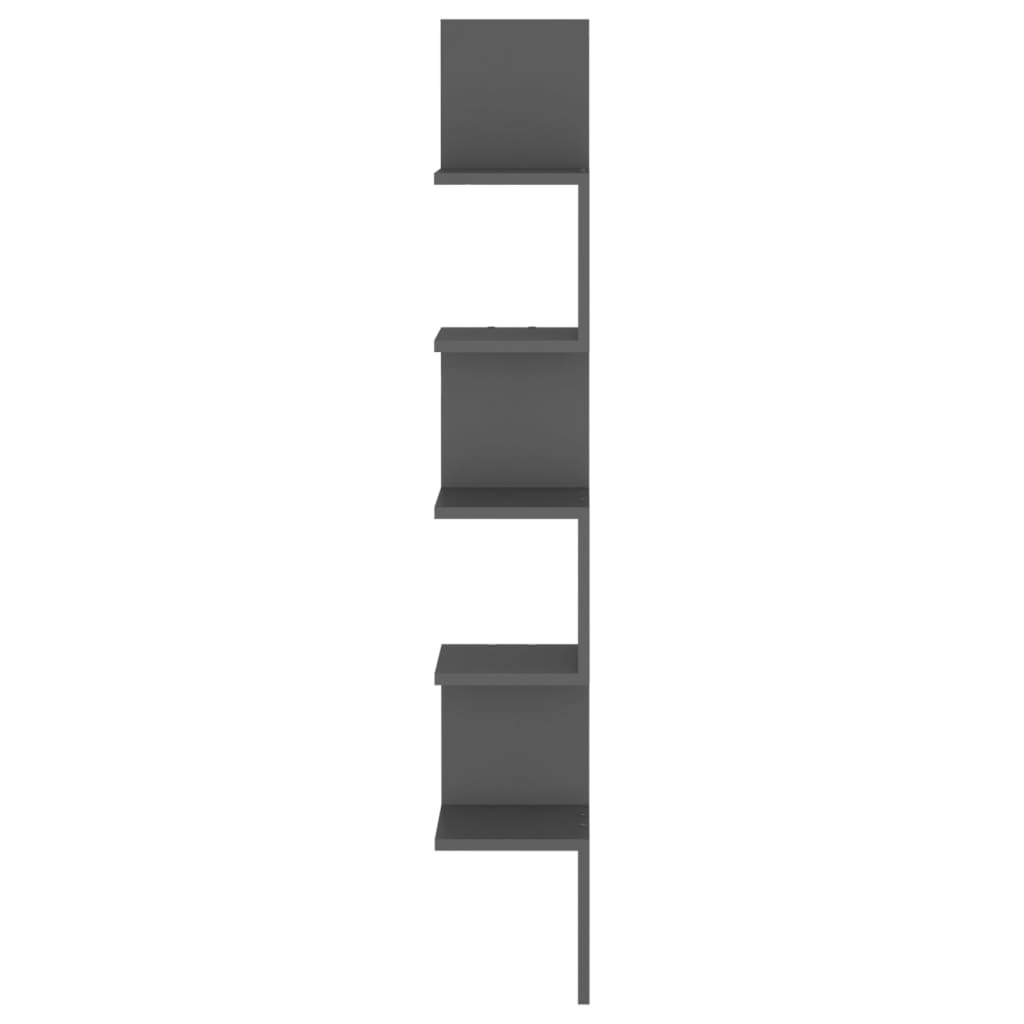 Estante de esquina de pared contrachapado gris 20x20x127,5 cm