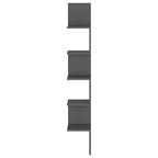 Estante de esquina de pared contrachapado gris 20x20x127,5 cm