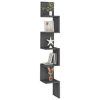 Estante de esquina de pared contrachapado gris 20x20x127,5 cm
