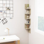 Estante esquina pared contrachapado blanco brillo 20x20x127,5cm