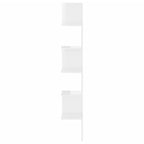 Estante esquina pared contrachapado blanco brillo 20x20x127,5cm