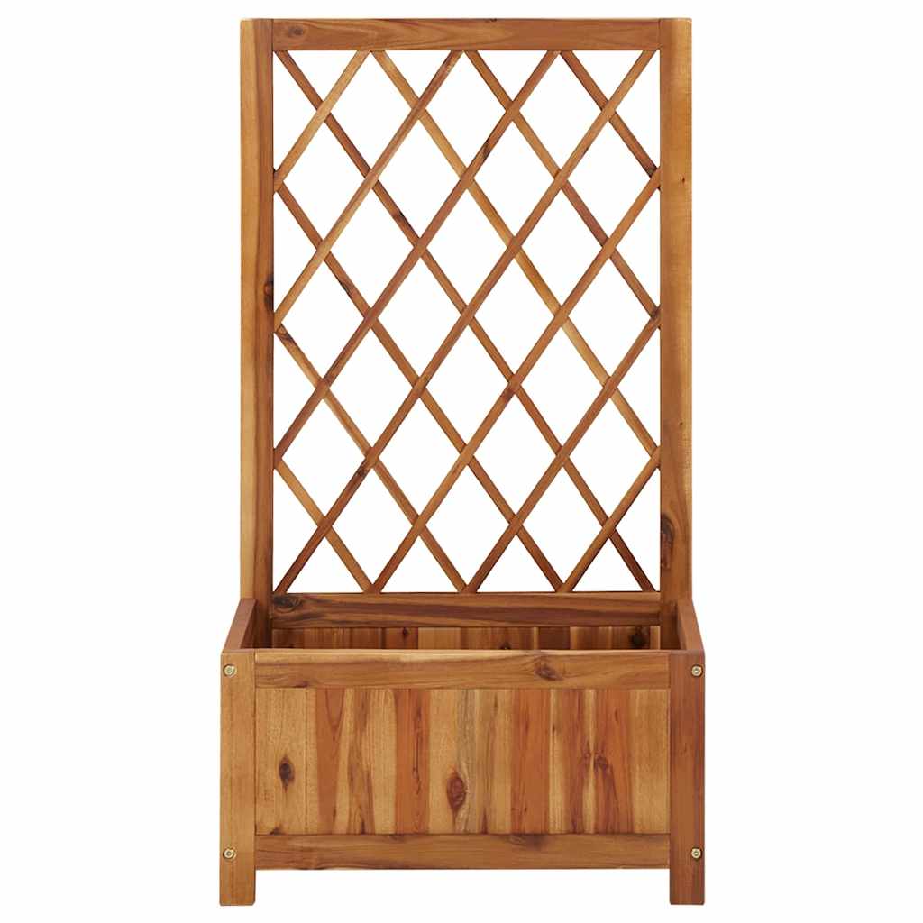 Arriate de jardín con enrejado madera de acacia