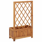 Arriate de jardín con enrejado madera de acacia