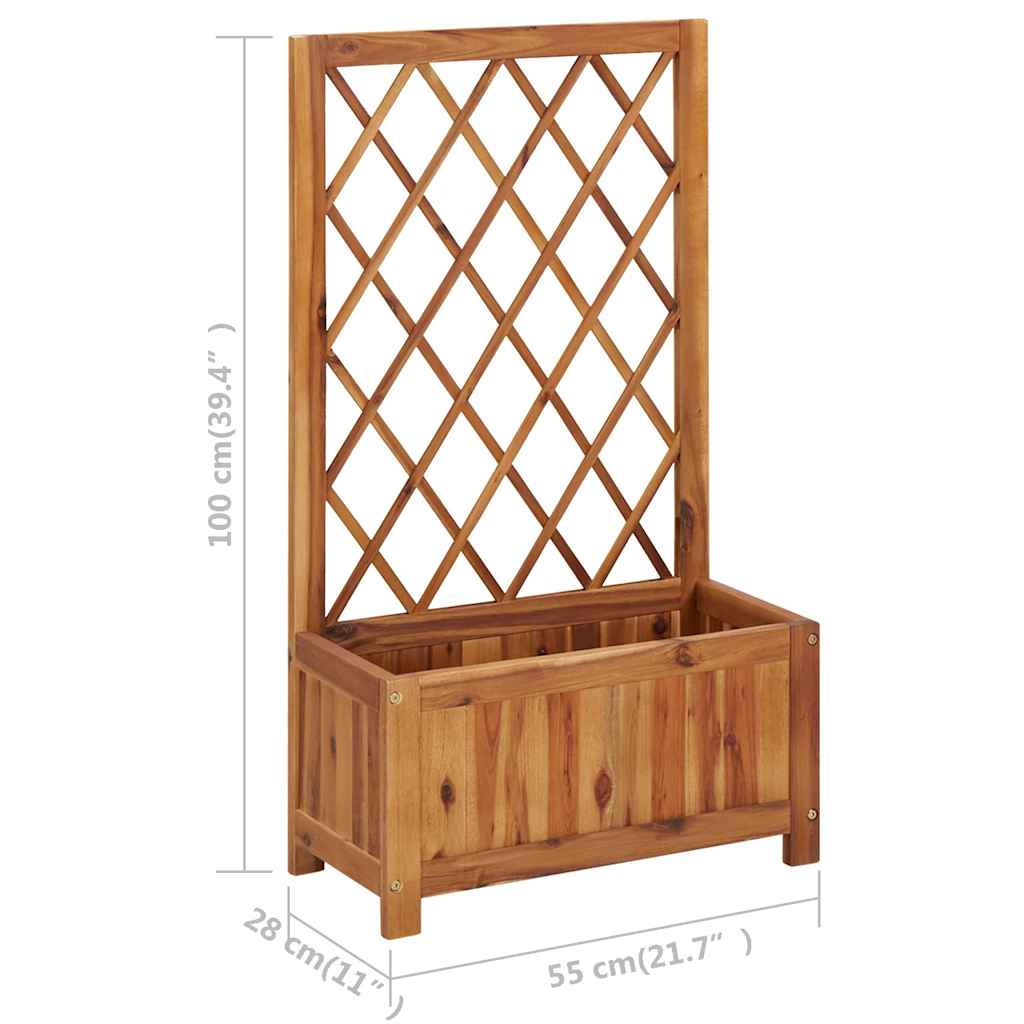 Arriate de jardín con enrejado madera de acacia