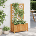 Arriate de jardín con enrejado madera de acacia