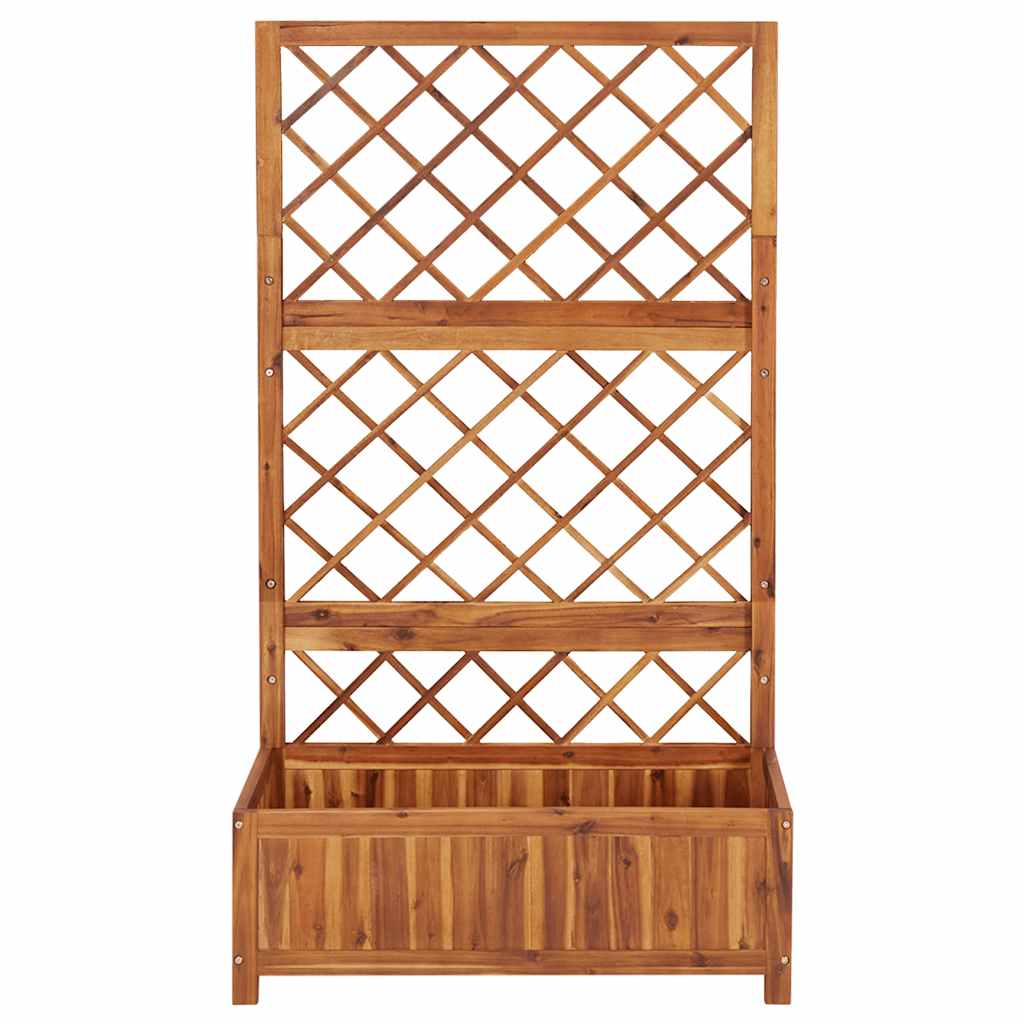 Arriate con enrejado madera maciza de acacia 85x38x150 cm