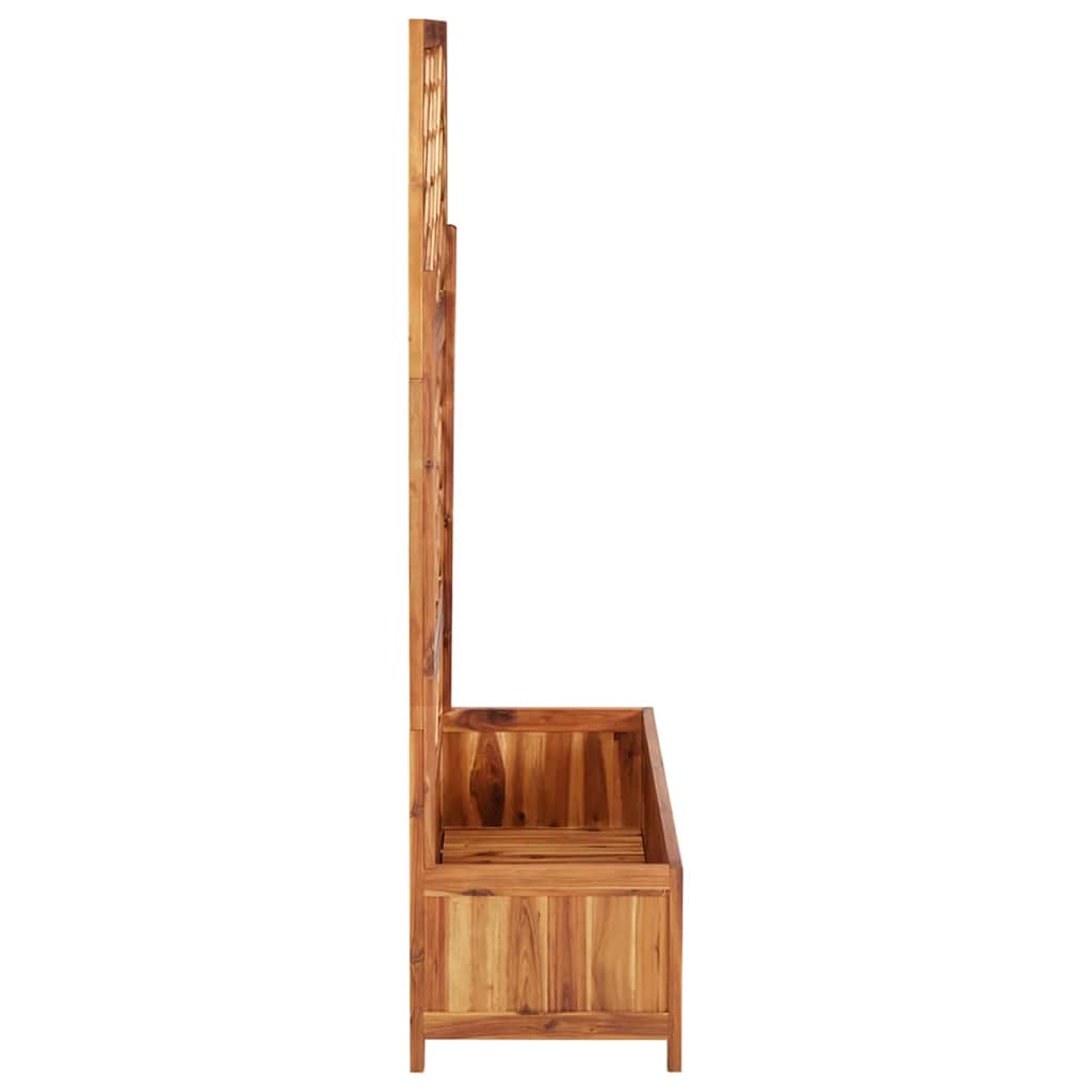 Arriate con enrejado madera maciza de acacia 85x38x150 cm