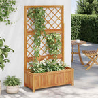 Arriate con enrejado madera maciza de acacia 85x38x150 cm