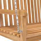 Banco balancín de madera maciza de teca 114x60x64 cm
