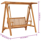 Banco balancín de madera maciza de teca 174 cm