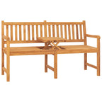 Banco de jardín 3 plazas con mesa madera maciza de teca 150 cm