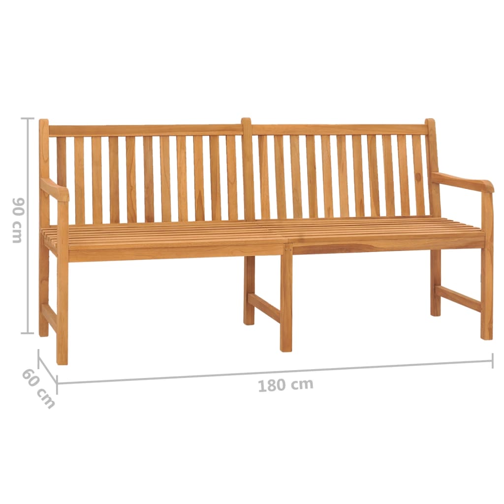 Banco de jardín de madera maciza de teca 180 cm